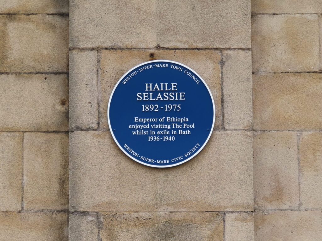 Haile Selassie blue plaque, Weston-Super-Mare
