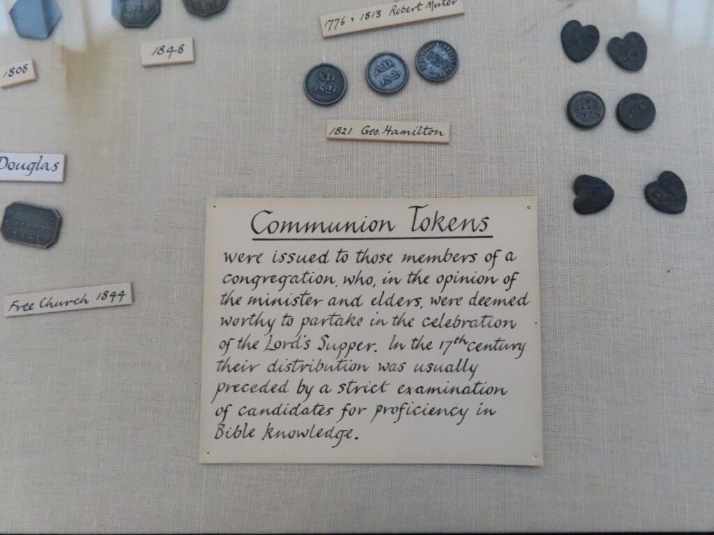 Communion tokens, Stewartry Museum, Kirkcudbright