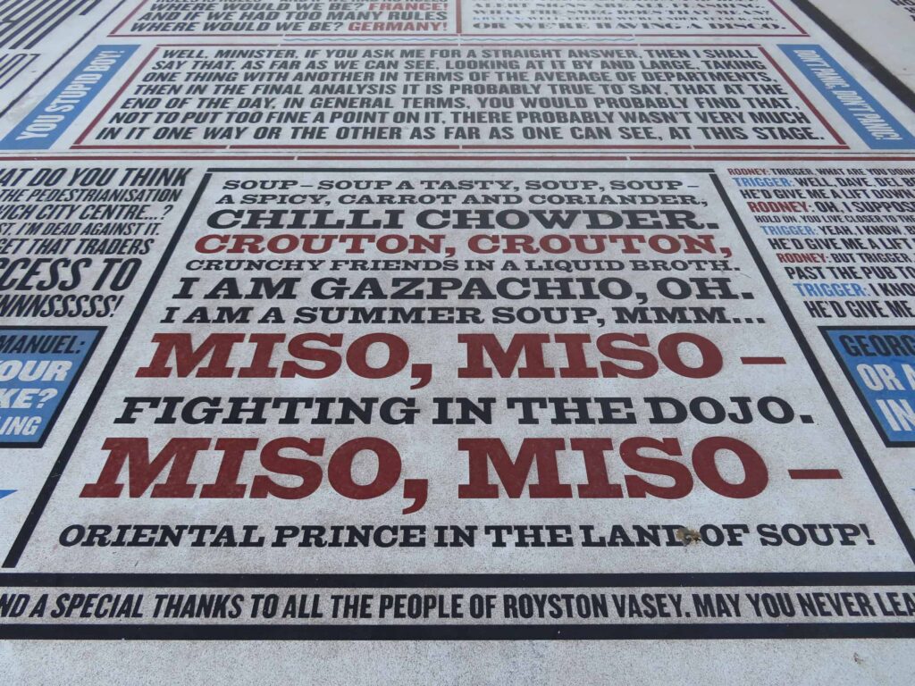 The Mighty Boosh's entry on Blackpool's Comedy Carpet