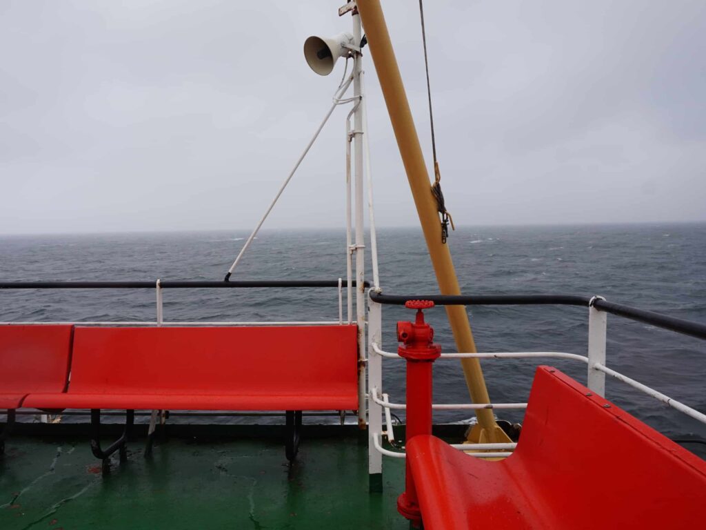 Top deck of the M.V. Isle of Arran on the way from Ardrossan to Brodick